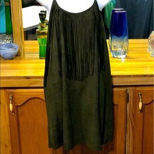 Ya L.A. fringed army green dress